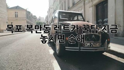 목포 복만동 렌트카 꿀팁🍯 지금 놓치면 손해!